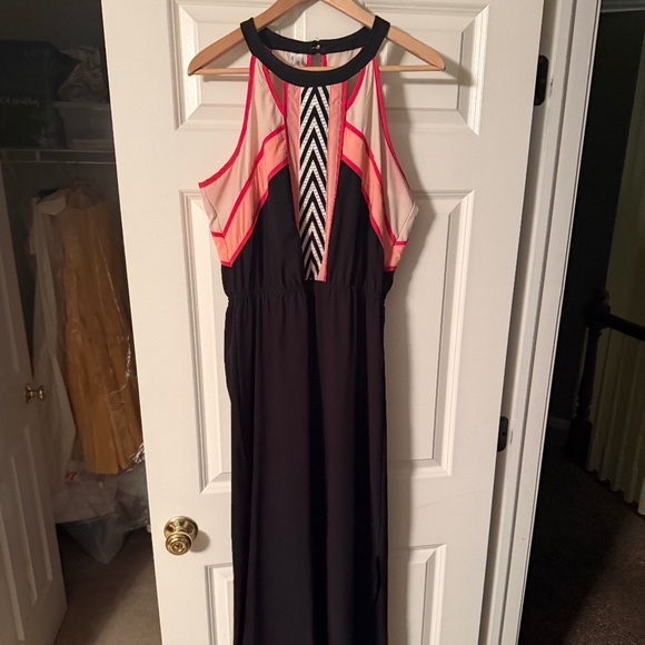 Black pink long dress - Picture 1 of 3